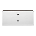Meuble TV de cheminée blanc 59,13 po avec portes coulissantes en verre et étagère de rangement pour téléviseurs jusqu'à 65 po
