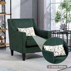 Fauteuil Emerald Modern 26.8 avec pieds en bois d'hévéa