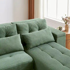 Canapé 3 places en velours côtelé modulable Emerson avec rangement et design personnalisable