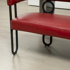 Canapé deux places moderne en tissu chenille avec accoudoirs et pieds en métal pour salon