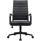 Fauteuil de bureau moderne à dossier haut, en cuir PU nervuré, pivotant et inclinable, pour salle de conférence, chaise de bureau avec coussin, pour patron