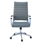 Fauteuil de bureau moderne à dossier haut, en cuir PU nervuré, pivotant et inclinable, pour salle de conférence, chaise de bureau avec coussin, pour patron