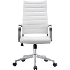 Fauteuil de bureau moderne à dossier haut, en cuir PU nervuré, pivotant et inclinable, pour salle de conférence, chaise de bureau avec coussin, pour patron