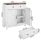 Meuble de bar à café avec deux tiroirs, meuble de rangement de cuisine avec étagère réglable, buffet avec deux portes