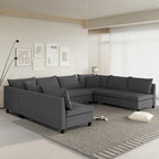 Canapé modulaire sectionnel en forme de U en chenille 116, 8 places