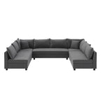 Canapé modulaire sectionnel en forme de U en chenille 116, 8 places