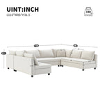 Canapé modulaire sectionnel en forme de U en chenille 116, 8 places