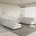 Canapé modulaire sectionnel en forme de U en chenille 116, 8 places