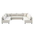 Canapé modulaire sectionnel en forme de U en chenille 116, 8 places