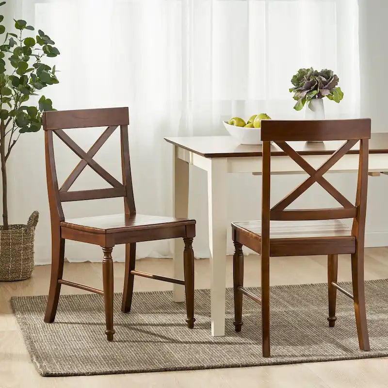 Chaises de salle à manger Rovie en bois d'acacia (lot de 2)
