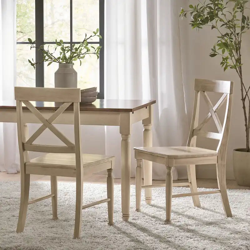 Chaises de salle à manger Rovie en bois d'acacia (lot de 2)