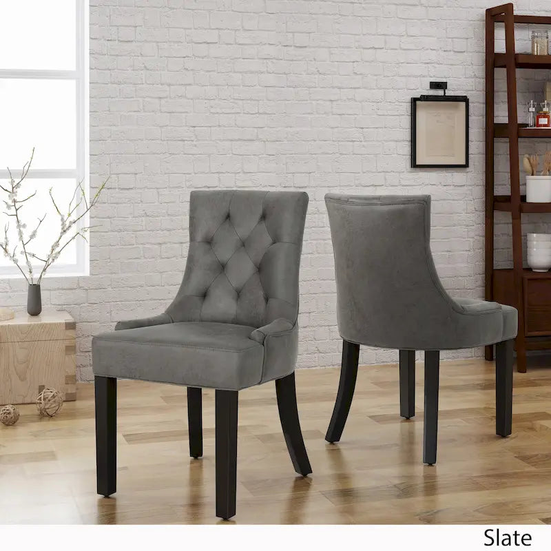 Chaises de salle à manger Hayden traditionnelles en microfibre (lot de 2)