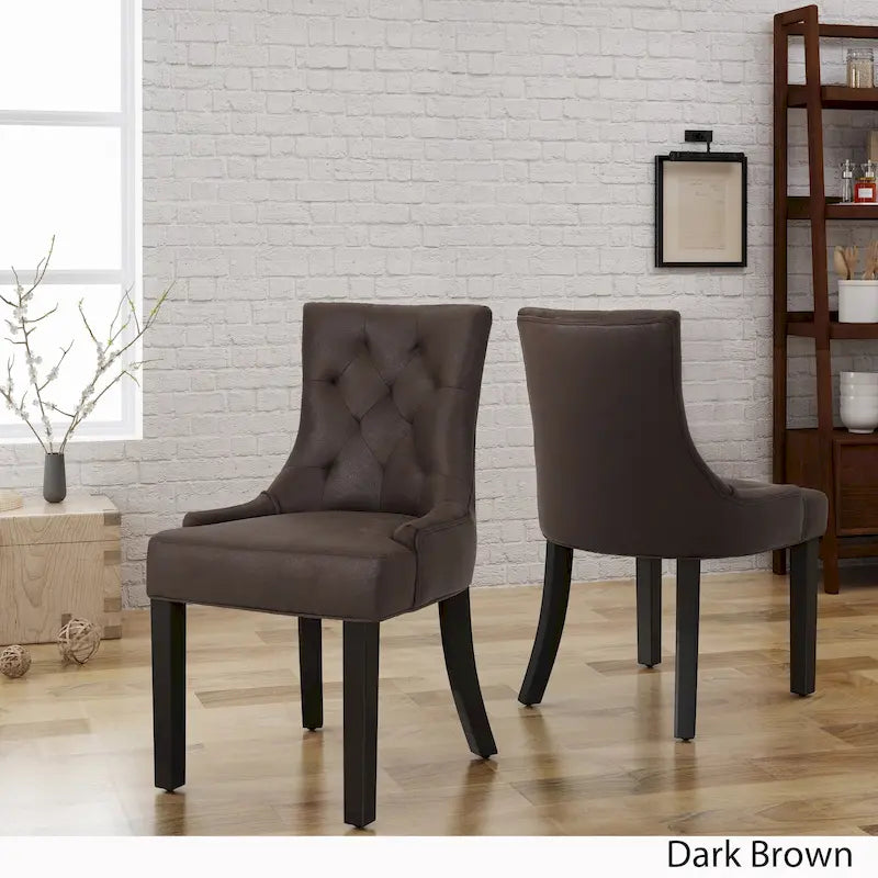 Chaises de salle à manger Hayden traditionnelles en microfibre (lot de 2)