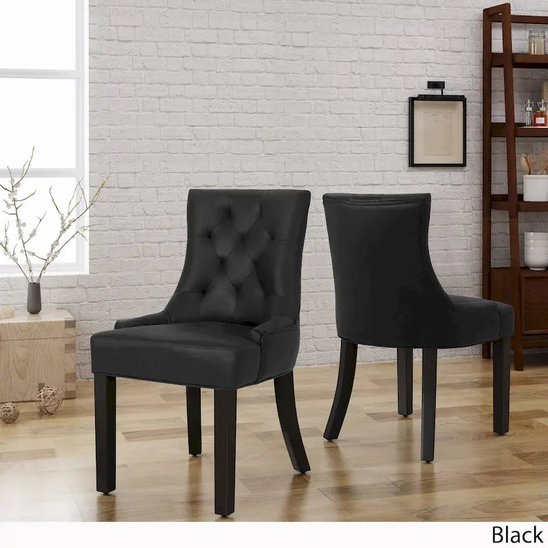 Chaises de salle à manger Hayden traditionnelles en microfibre (lot de 2)