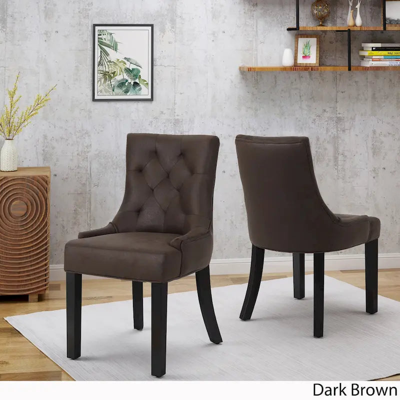 Chaises de salle à manger Hayden traditionnelles en microfibre (lot de 2)
