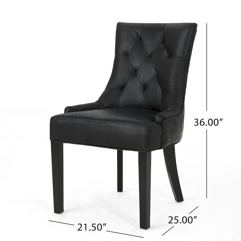 Chaises de salle à manger Hayden traditionnelles en microfibre (lot de 2)