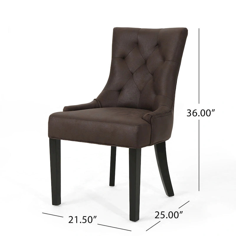 Chaises de salle à manger Hayden traditionnelles en microfibre (lot de 2)