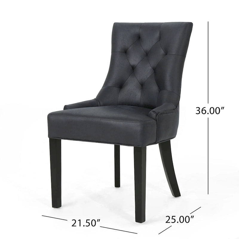 Chaises de salle à manger Hayden traditionnelles en microfibre (lot de 2)