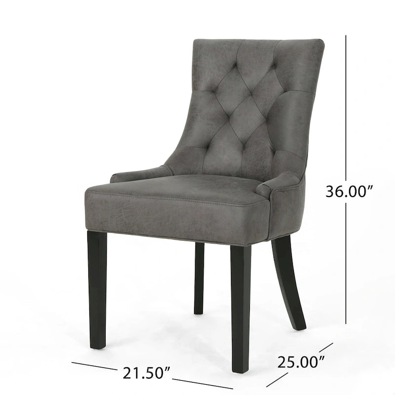 Chaises de salle à manger Hayden traditionnelles en microfibre (lot de 2)