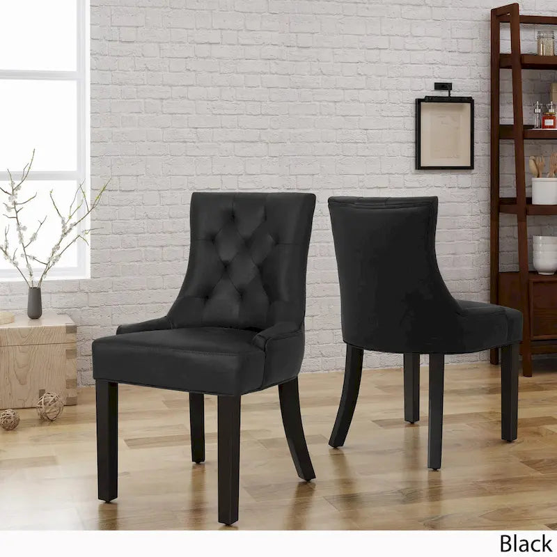 Chaises de salle à manger Hayden traditionnelles en microfibre (lot de 2)