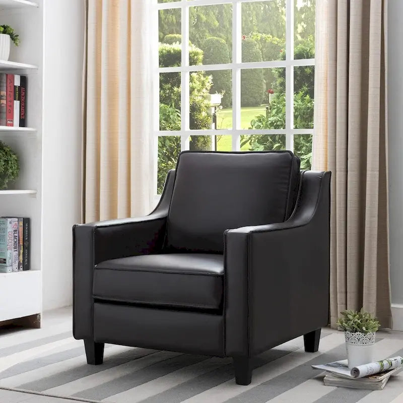 Fauteuil Club Rembourré en Vinyle Kayn Contemporary