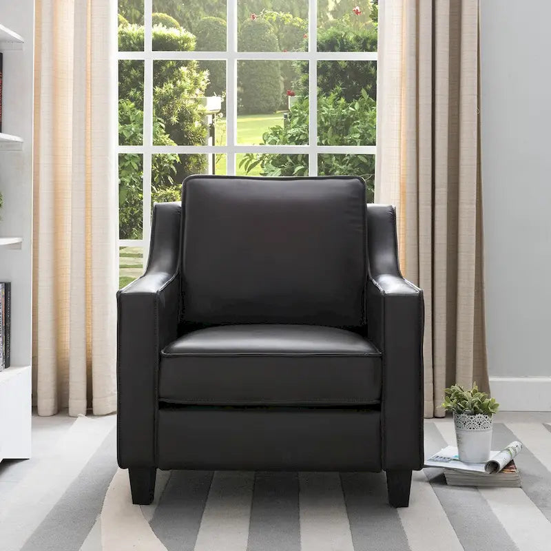 Fauteuil Club Rembourré en Vinyle Kayn Contemporary