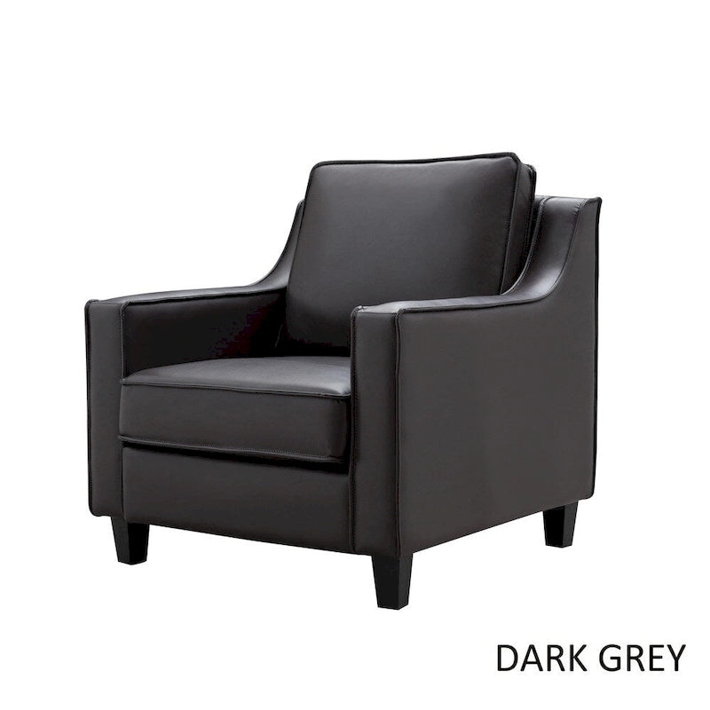 Fauteuil Club Rembourré en Vinyle Kayn Contemporary