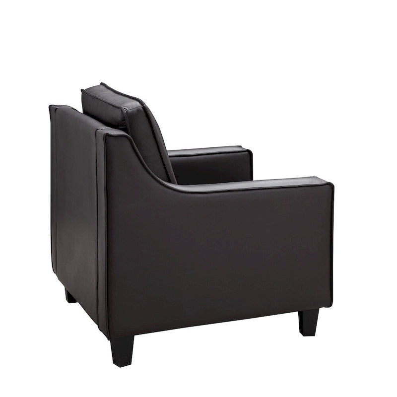 Fauteuil Club Rembourré en Vinyle Kayn Contemporary