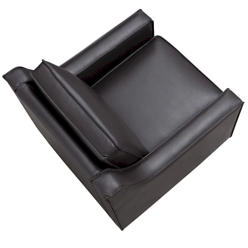Fauteuil Club Rembourré en Vinyle Kayn Contemporary