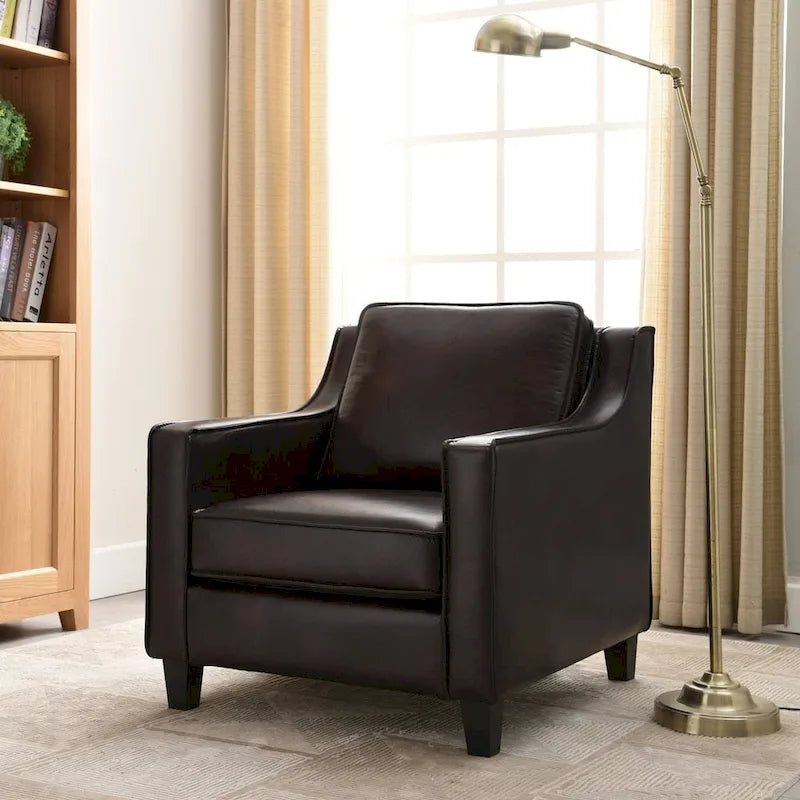 Fauteuil Club Rembourré en Vinyle Kayn Contemporary