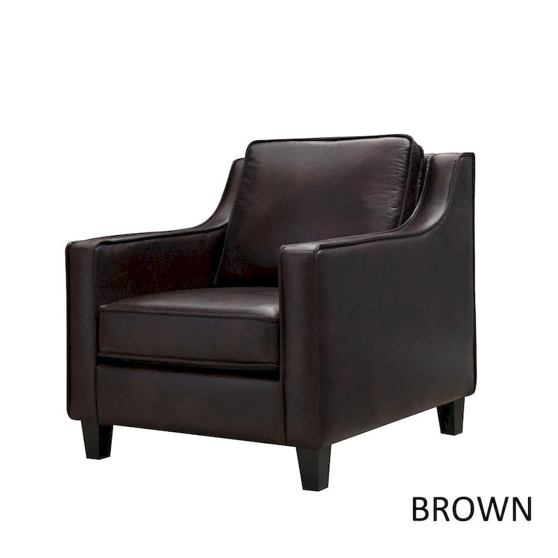 Fauteuil Club Rembourré en Vinyle Kayn Contemporary