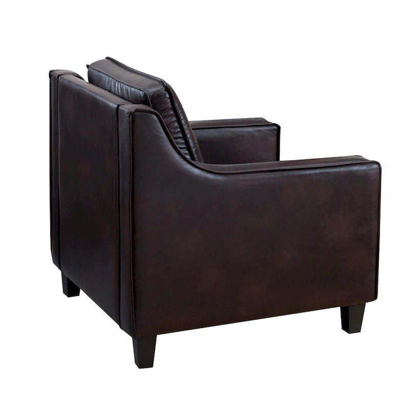 Fauteuil Club Rembourré en Vinyle Kayn Contemporary