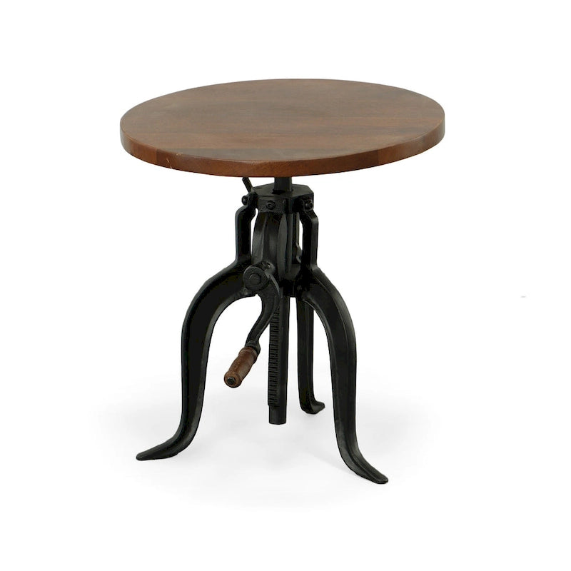 Table d'appoint réglable Regan - Dessus couleur châtaigne - Base noire