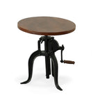 Table d'appoint réglable Regan - Dessus couleur châtaigne - Base noire
