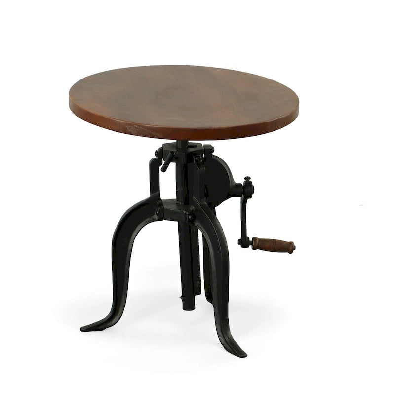 Table d'appoint réglable Regan - Dessus couleur châtaigne - Base noire