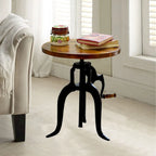 Table d'appoint réglable Regan - Dessus couleur châtaigne - Base noire
