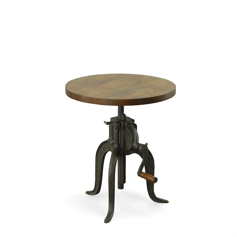 Table d'appoint réglable Regan - Dessus couleur châtaigne - Base noire