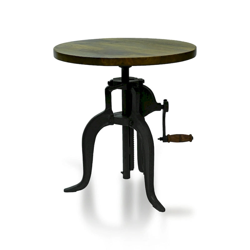 Table d'appoint réglable Regan - Dessus couleur châtaigne - Base noire