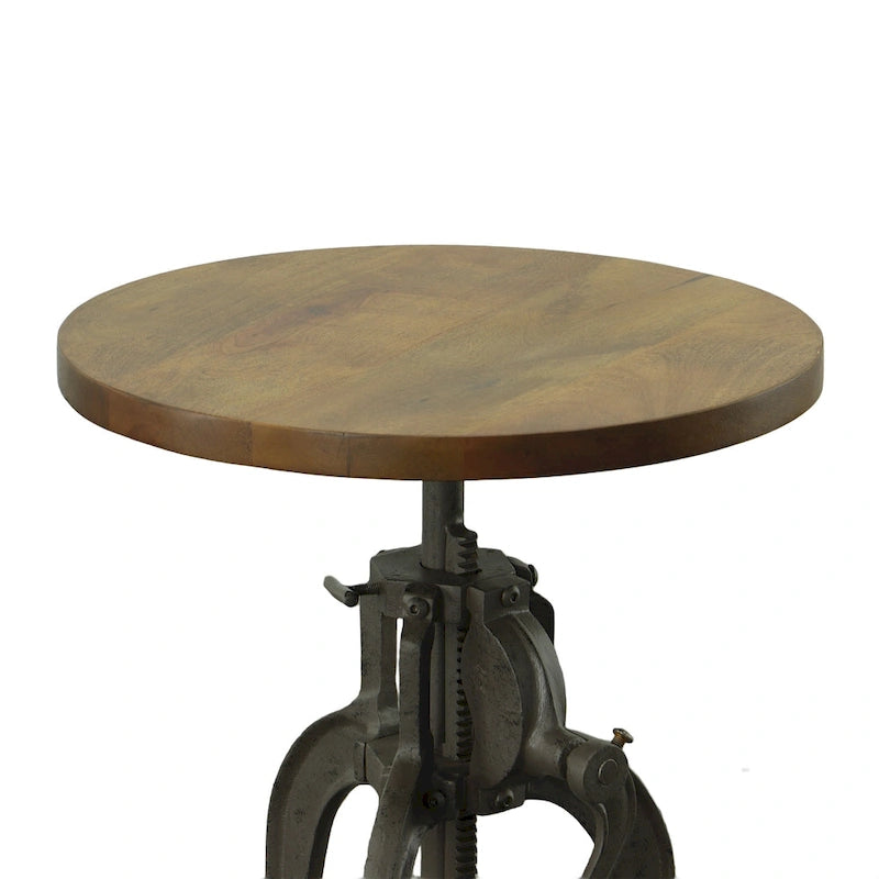 Table d'appoint réglable Regan - Dessus couleur châtaigne - Base noire