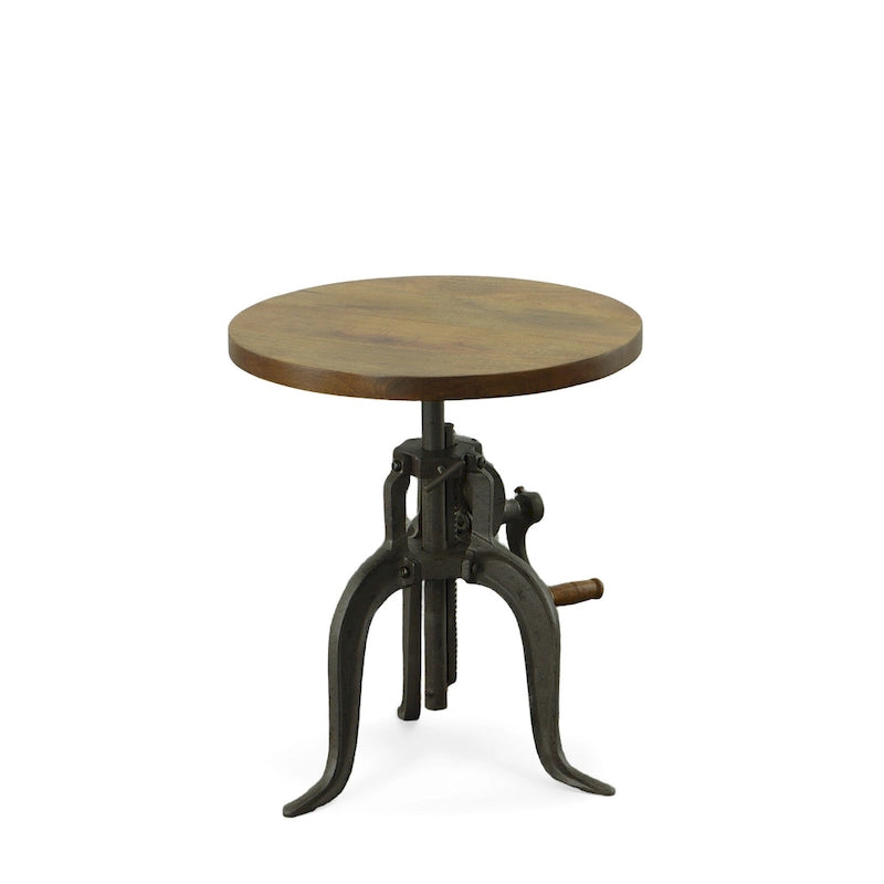 Table d'appoint réglable Regan - Dessus couleur châtaigne - Base noire