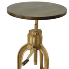 Table d'appoint réglable Regan - Dessus couleur châtaigne - Base noire