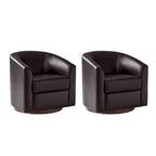Lot de 2 chaises Haley Modernes pivotantes en similicuir avec base en bois massif