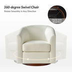 Lot de 2 chaises Haley Modernes pivotantes en similicuir avec base en bois massif