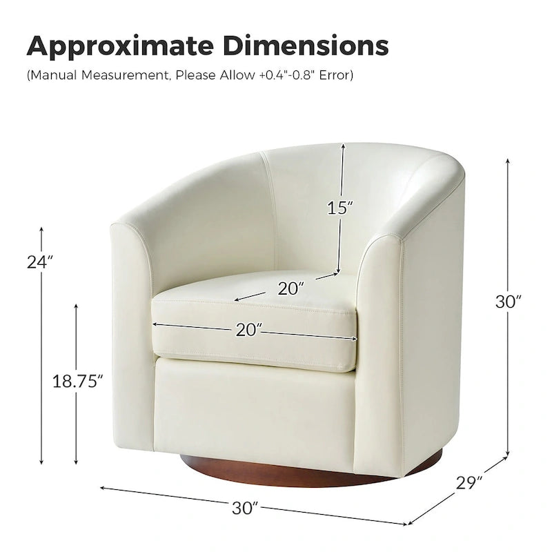 Lot de 2 chaises Haley Modernes pivotantes en similicuir avec base en bois massif