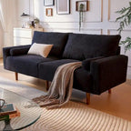 Canapé rembourré de style Mid-Century Modern avec traversins