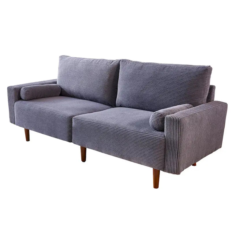 Canapé rembourré de style Mid-Century Modern avec traversins