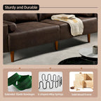 Canapé rembourré de style Mid-Century Modern avec traversins
