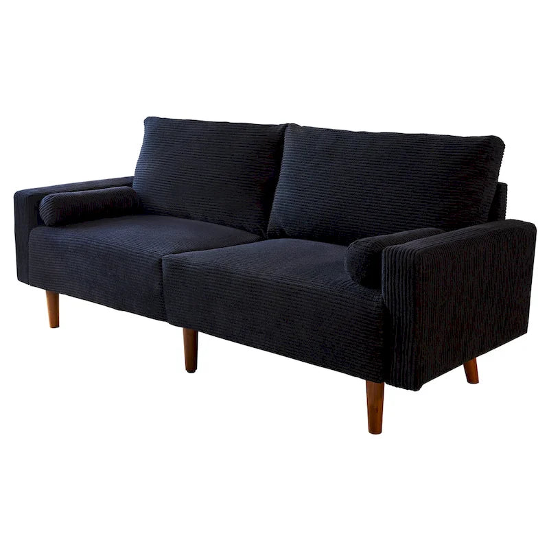 Canapé rembourré de style Mid-Century Modern avec traversins