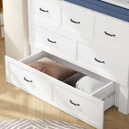 Armoire-lit moderne en bois blanc, commode et armoire 2-en-1