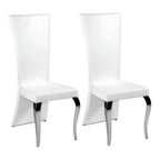 Chaise de salle à manger haute Tabitha, rectangulaire, blanche (lot de 2)